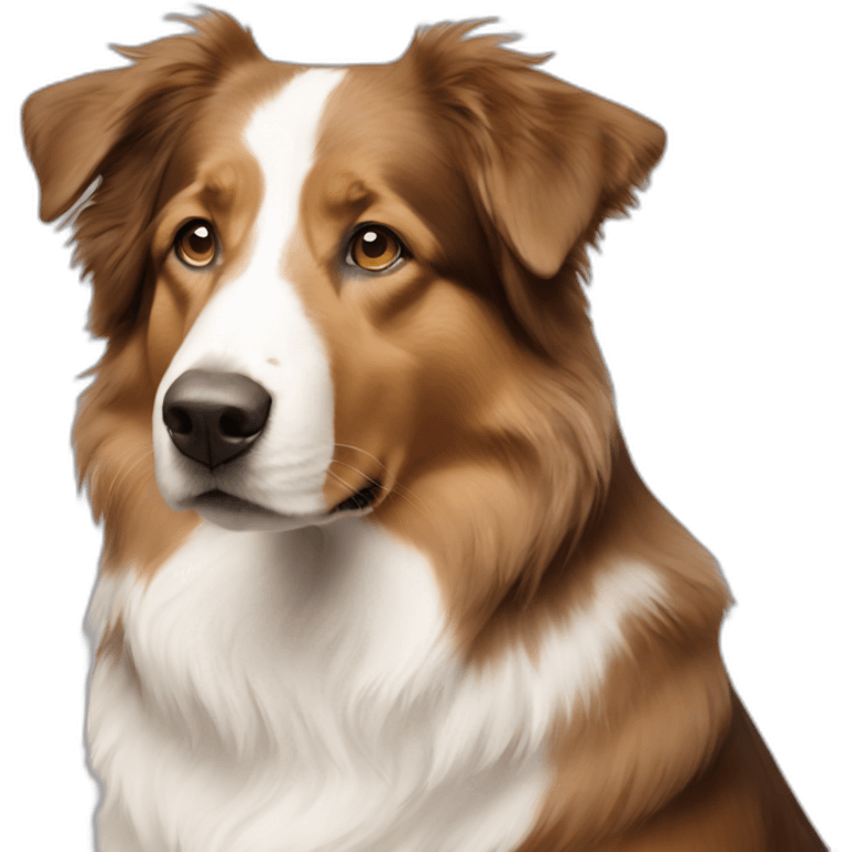 Light brown and white English shepherd emoji