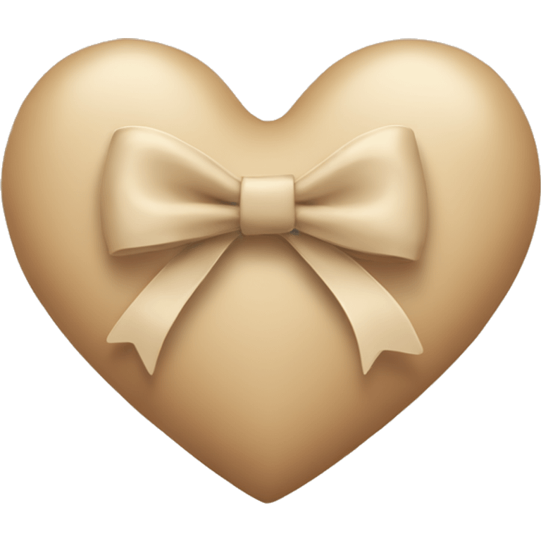 Beige heart with bow emoji