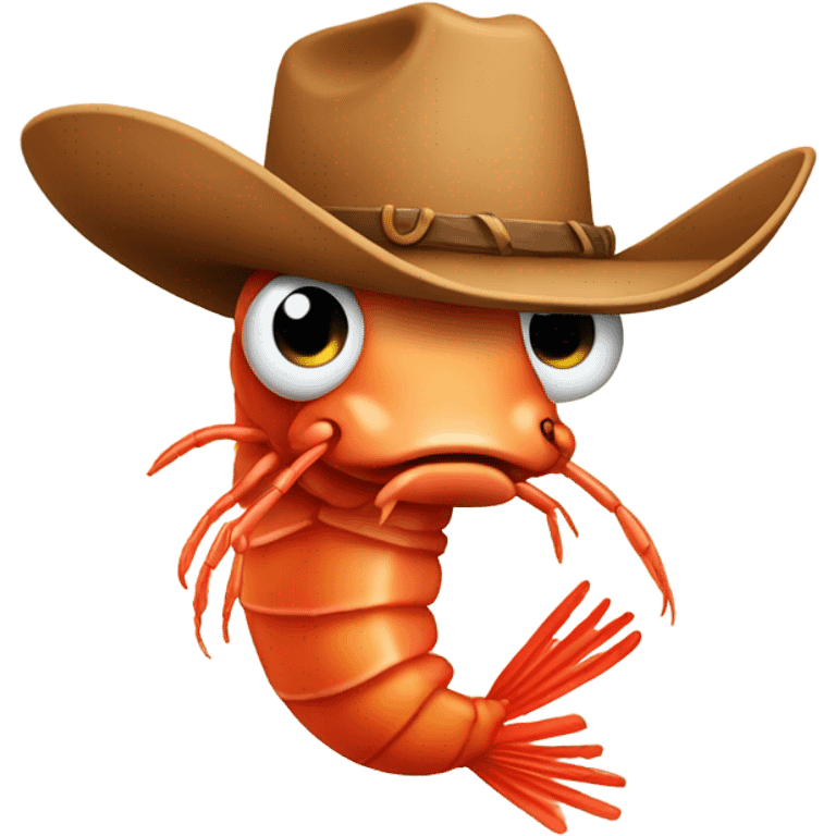 Shrimp wearing cowboy hat emoji