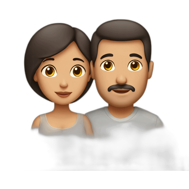 Latin pregnant wife and husband no face hair emoji