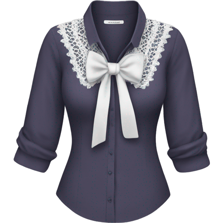 lace tie blouse emoji