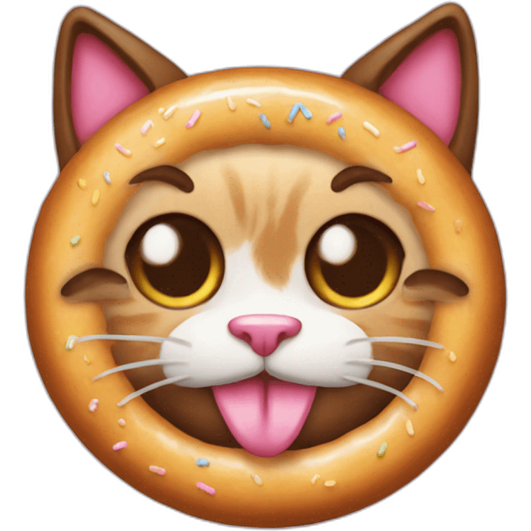 Cat eat donut emoji