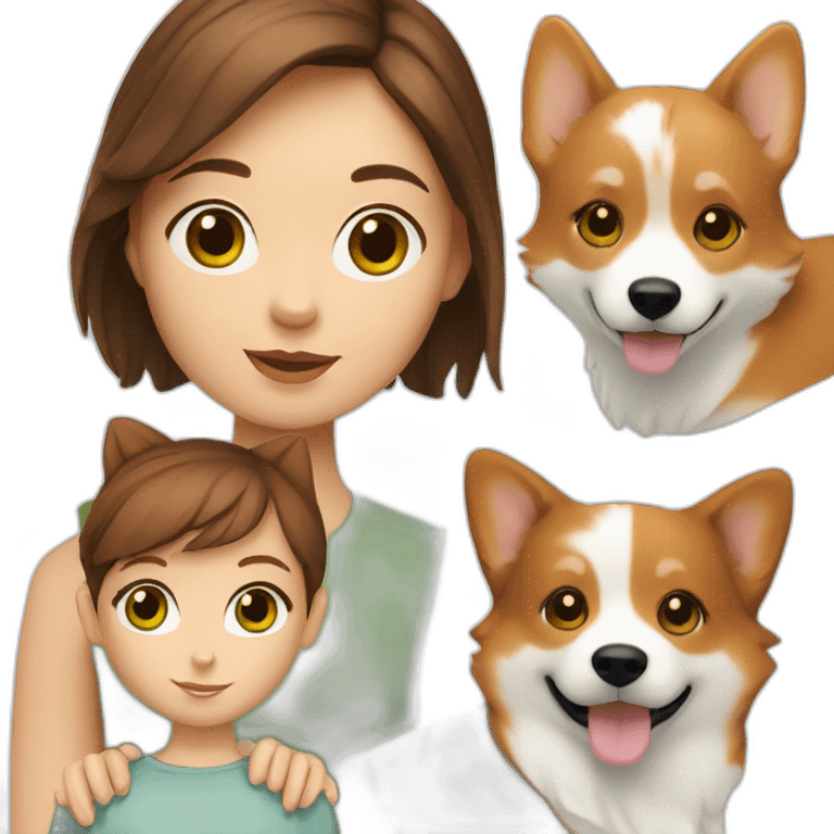 girl-with-green-eyes-and-pixie-brown-hair-and-corgi emoji