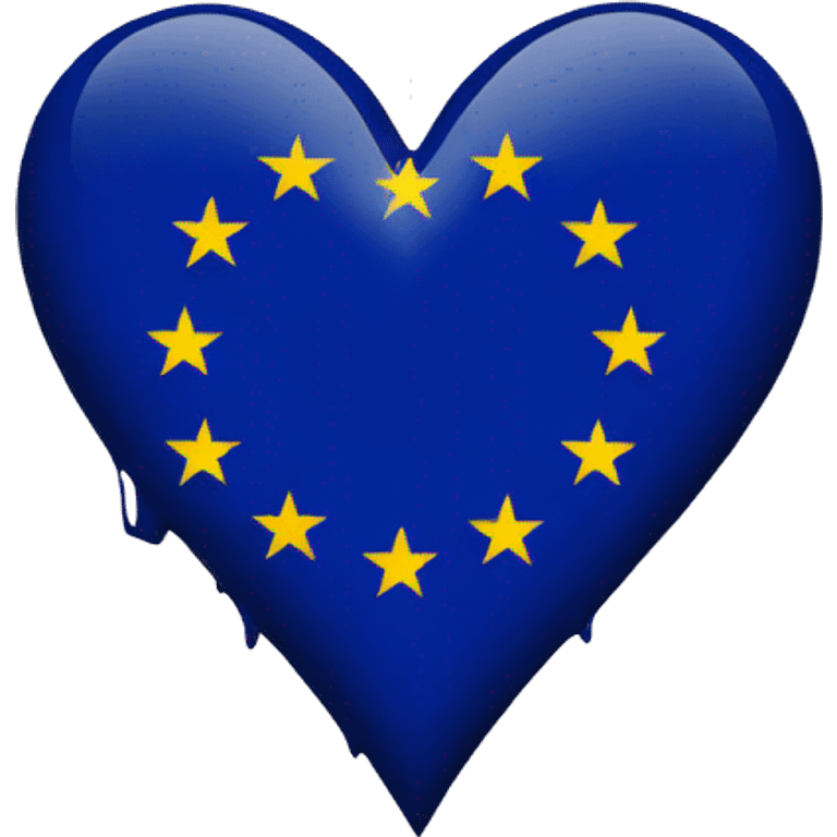 Broken heart with EU flag emoji