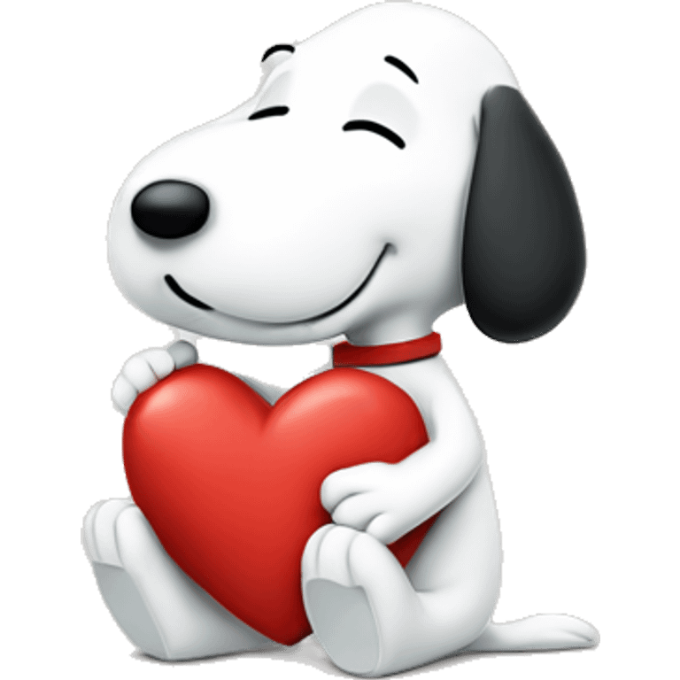 snoopy holding heart emoji