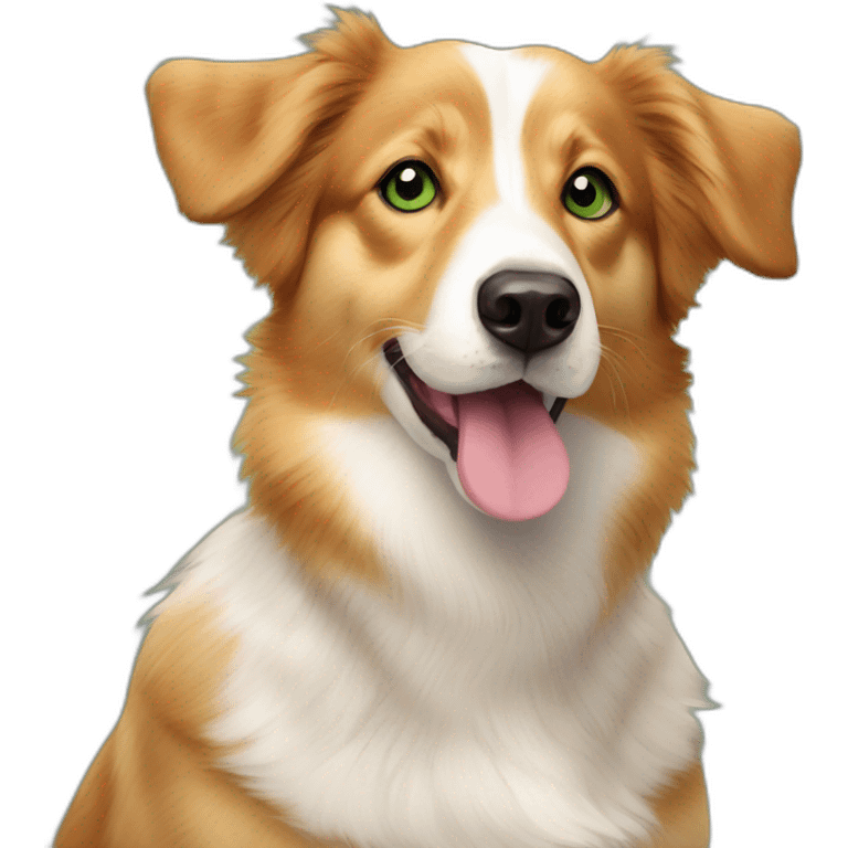 Cute Duck tolling retriever corgi mix green eyes emoji