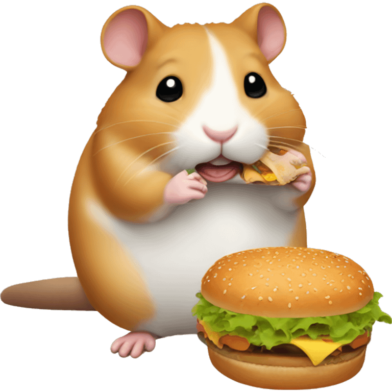 Hamster Eat hamburger emoji