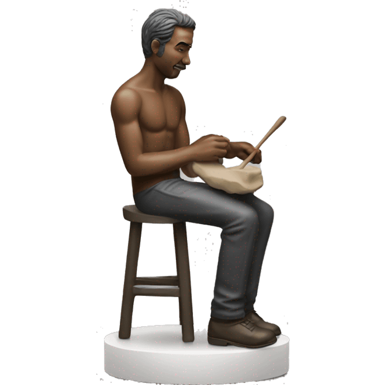 Man sculpting david sculture emoji