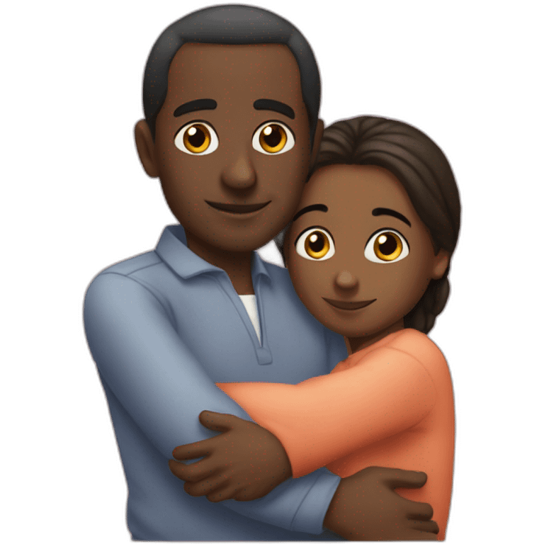 An African which is cuddling Eric Zemmour emoji