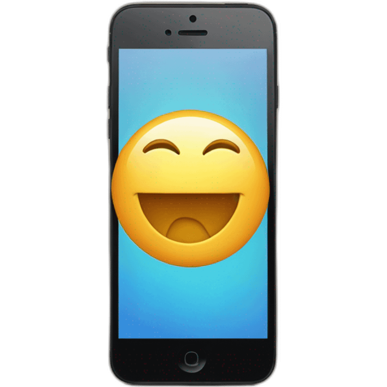 iphone with happy smile on screen facetime incoming call emoji