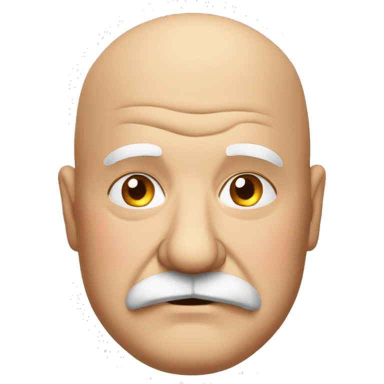 old fat bald man with mustache wearing red emoji