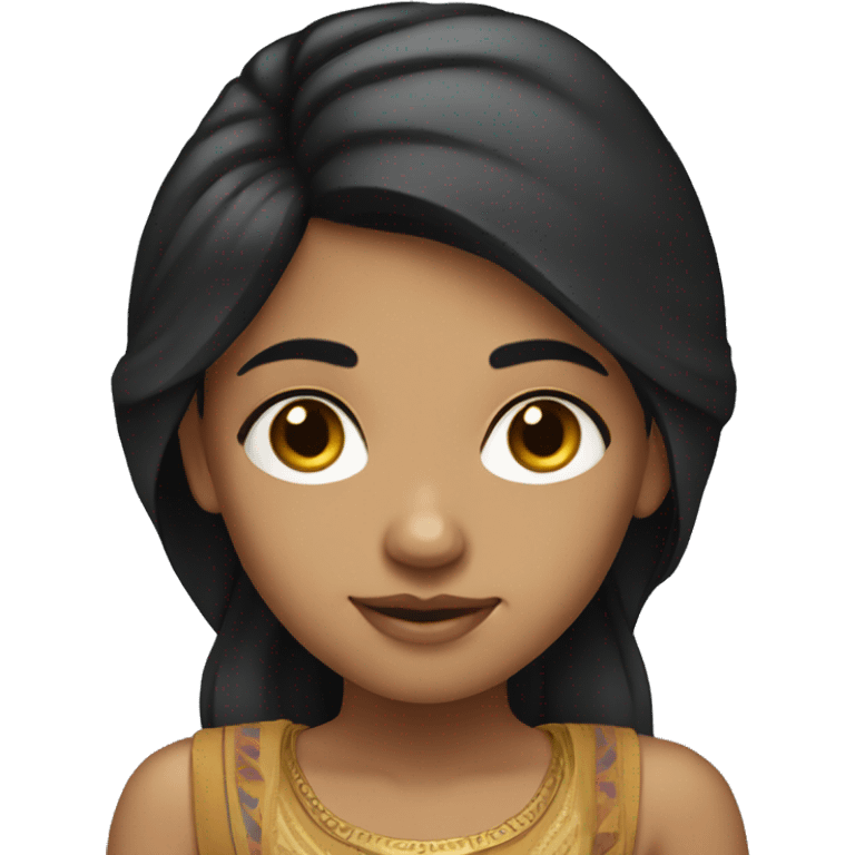 Light skinned indian girl, with black hair emoji