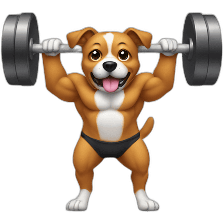 A dog lifting a barbell  emoji