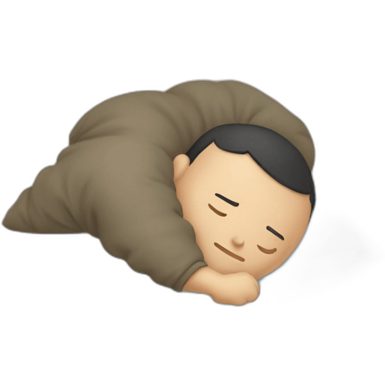 a Korean sleeping with a pillow between his feet emoji