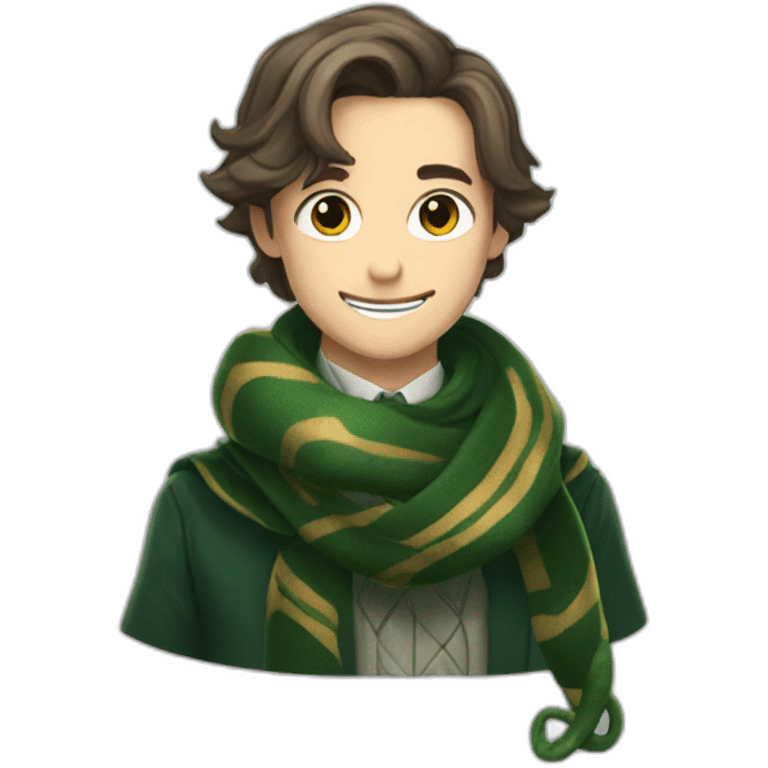 Slytherin snake with a scarf hogwarts emoji