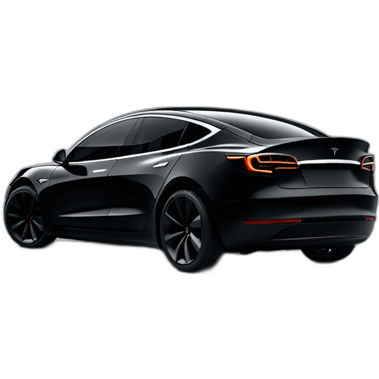 racy all black with chrome rims Tesla Model 3 no person emoji