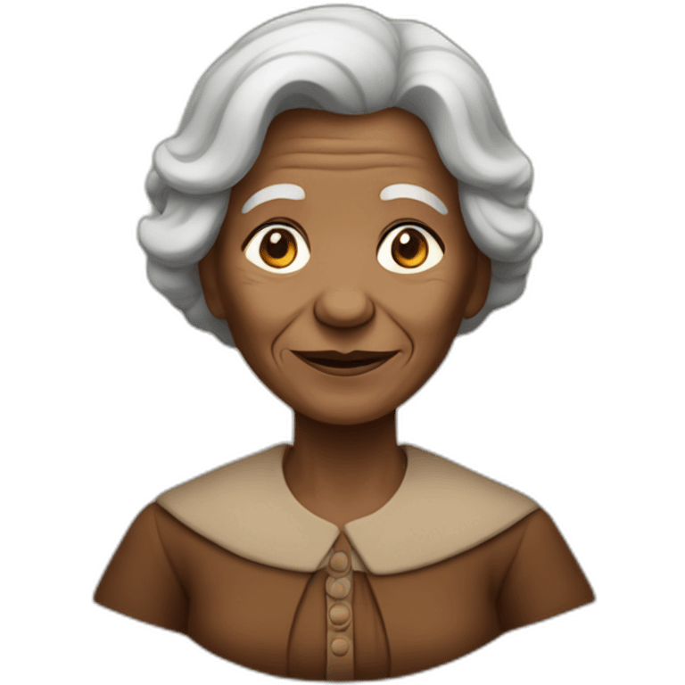 Old woman in historic times with brown clothes emoji