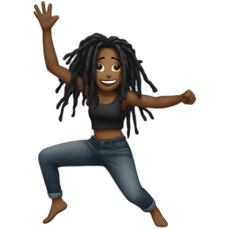 BLACK WITH DREADS DANCING emoji