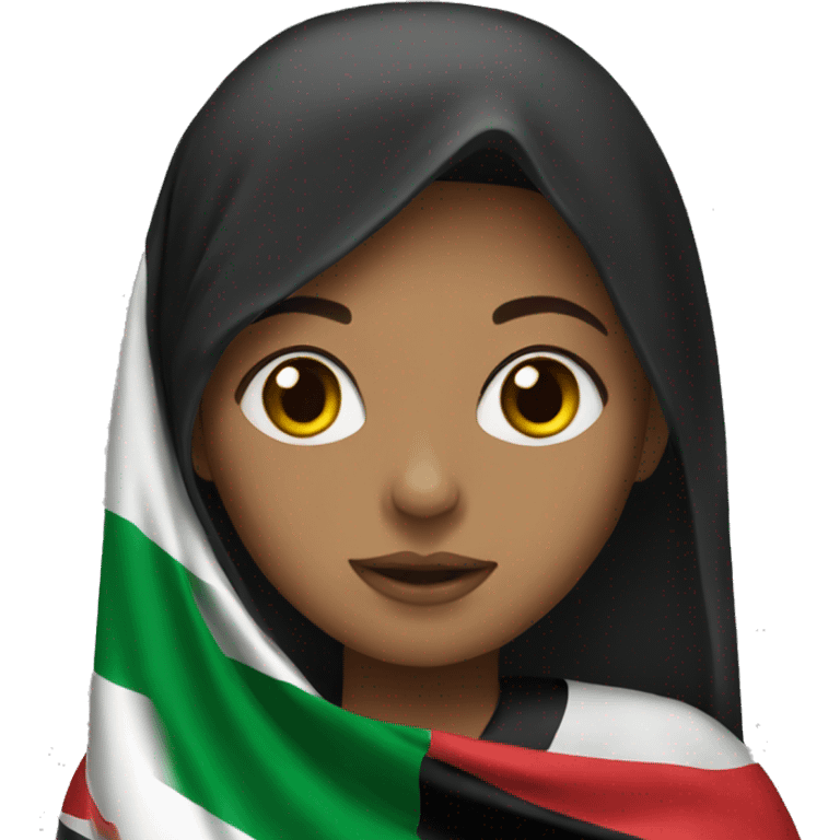 Girl with a palestinian flag emoji