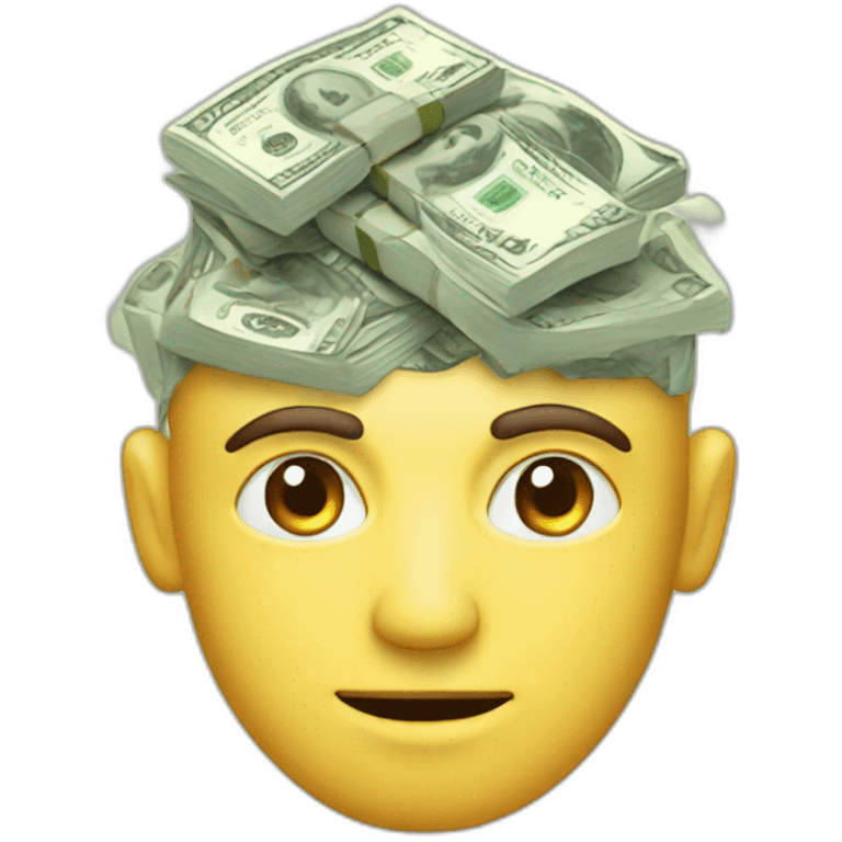 man thinking, brain, money emoji