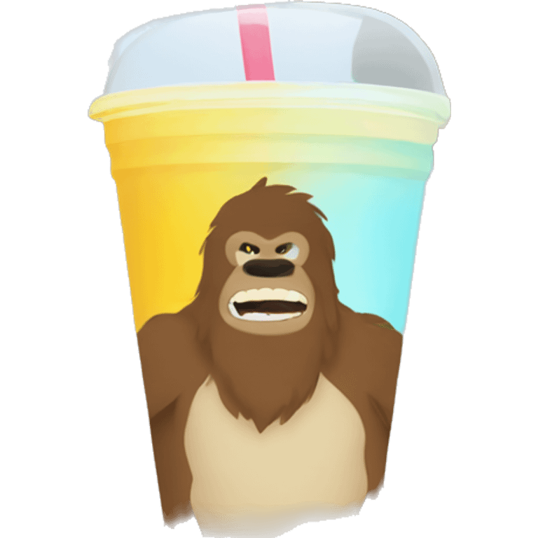 bigfoot drinking smoothie emoji