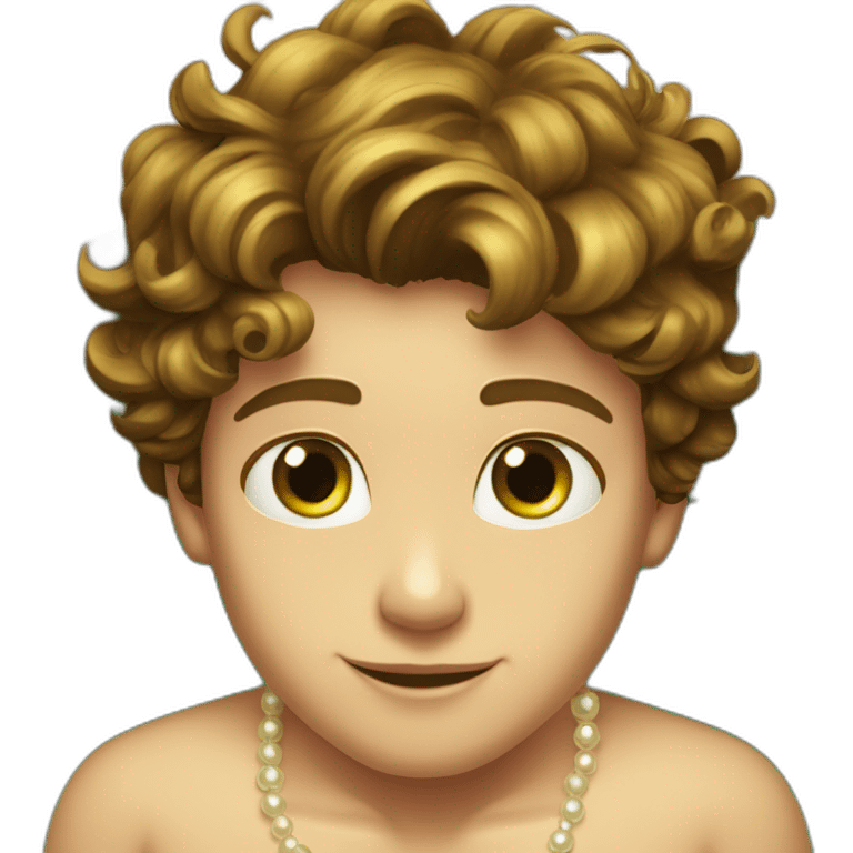 Posh-muscle-boy-brown-hair-green-eyes-pearl-necklace-in-golden-bathtub emoji