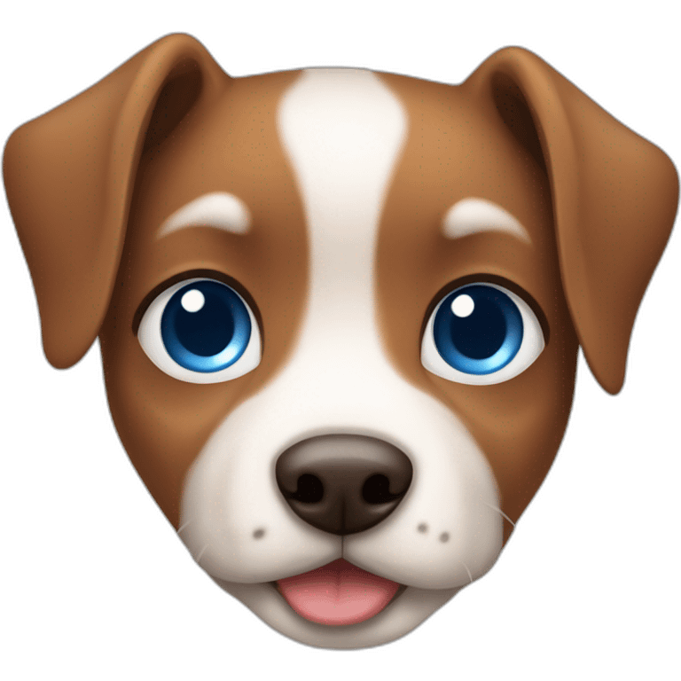 cute litte brown dog with lovely blue eyes emoji