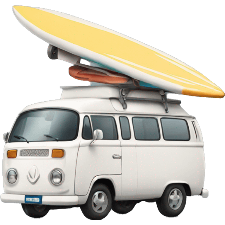 Van with surfboard emoji