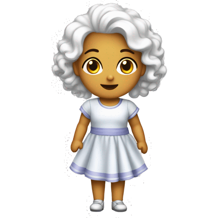 Poddle blanco con vestido emoji