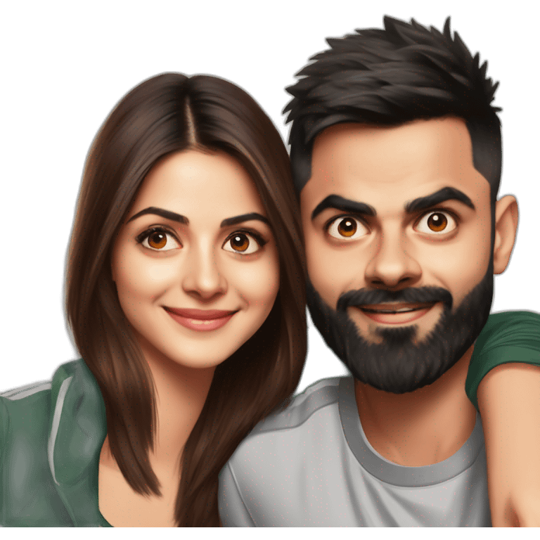 Virat Kohli with Anushka Sharma  emoji