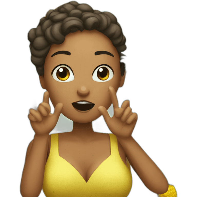 woman saying no with pineapple emoji