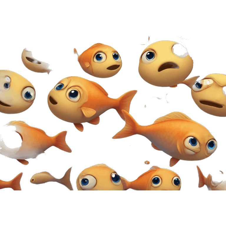 cute school of fish emoji