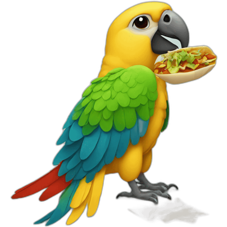 party parrot eats tacos emoji