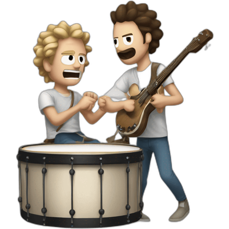 Rick of Rick and morthy, playing drum emoji