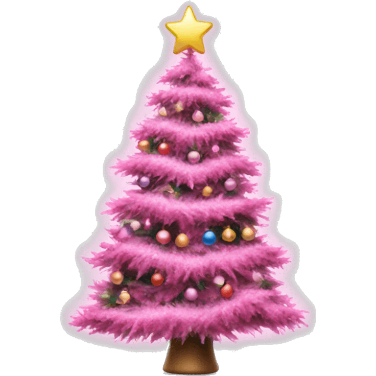 A pink Christmas tree emoji