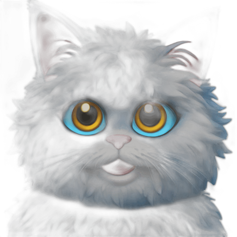 Furby Cat blue red emoji