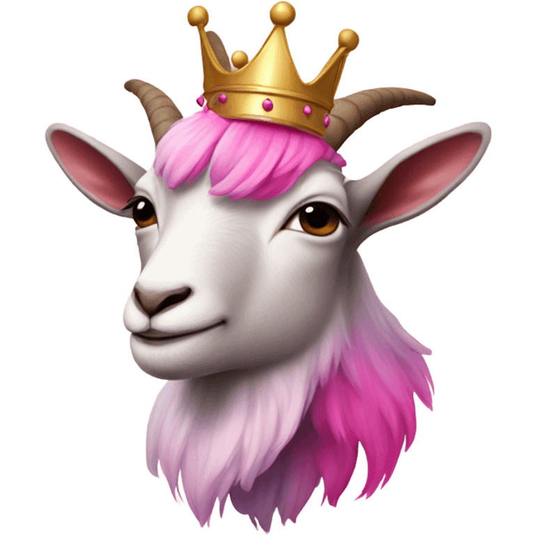 Pink ombre goat with a crown  emoji