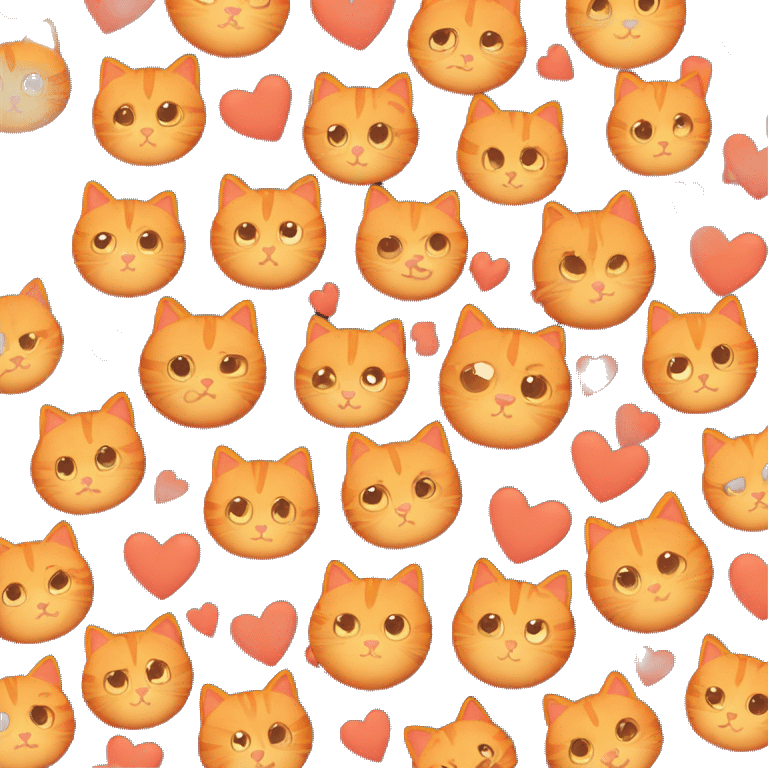 Orange cat with hearts emoji