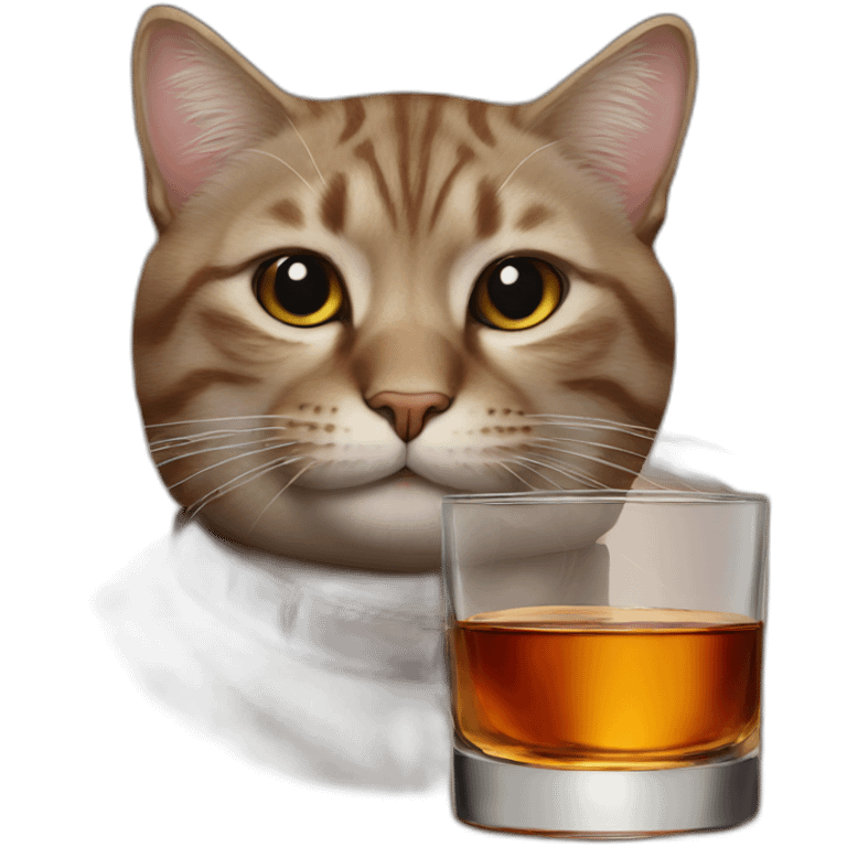 cat with whisky and cigar emoji