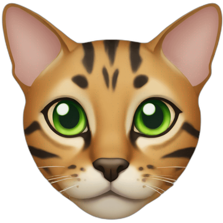 Bengal cat green eyes emoji