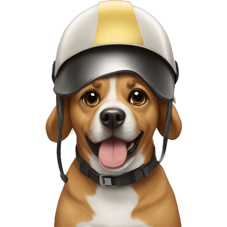 Dog wearing a helmet  emoji