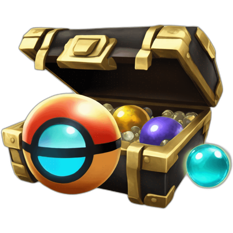 Pokemon Game LootCase Color Obsidian Rich Treasure Legendary Epic Pokeballs and Pokemons Inside this have Shiny Glow emoji