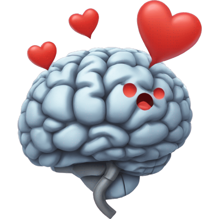 Brain blast in love emoji