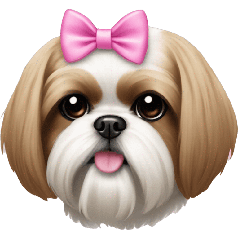 Shih Tzu with a pink bow  emoji