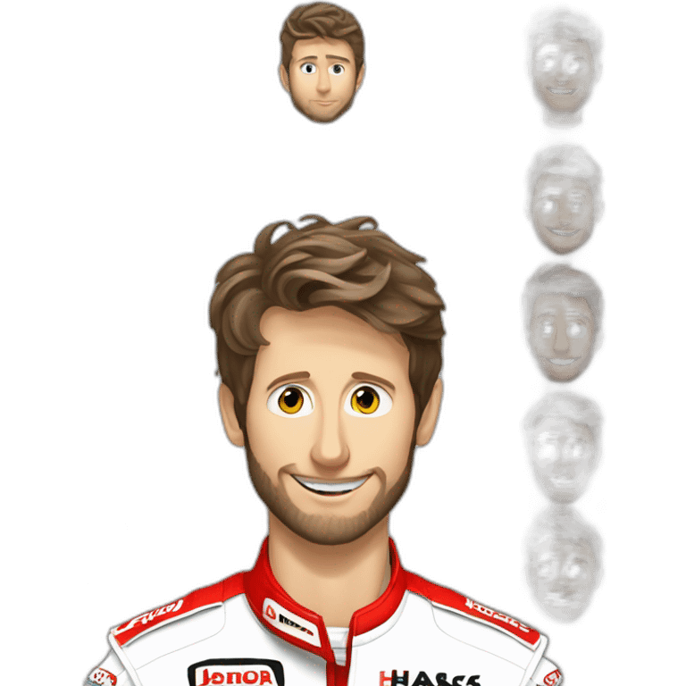 Romain Grosjean dans une haas emoji