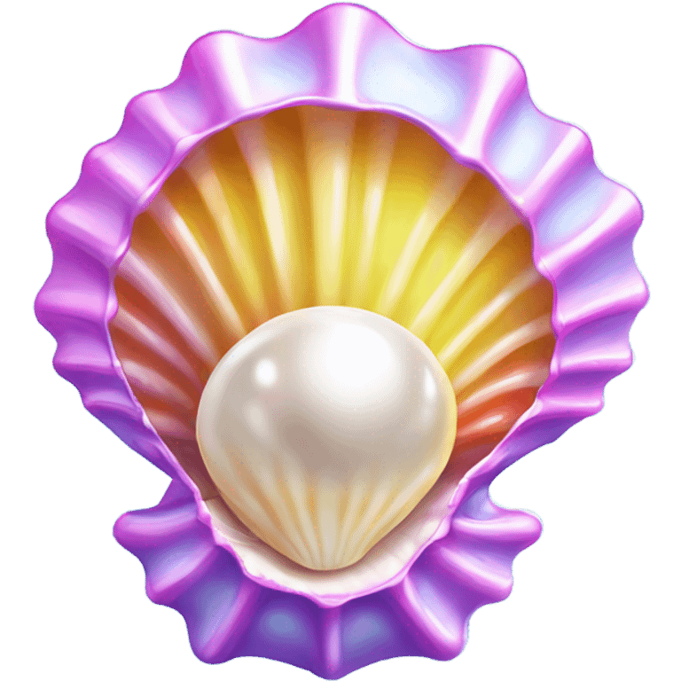 Lisa Frank sparkle open sea shell with pearl  emoji