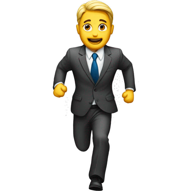 man in a business suit running
 emoji