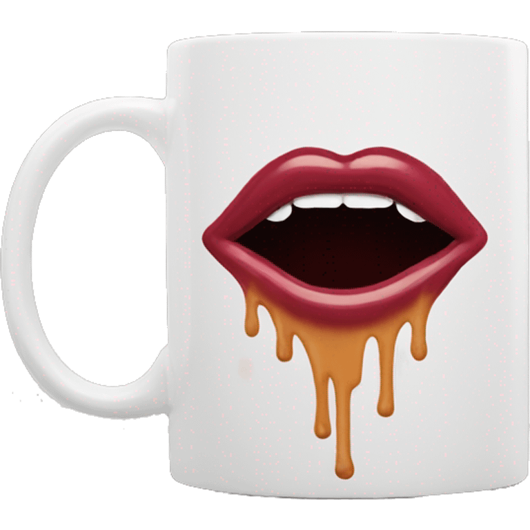 lipstick stain on coffee mug emoji