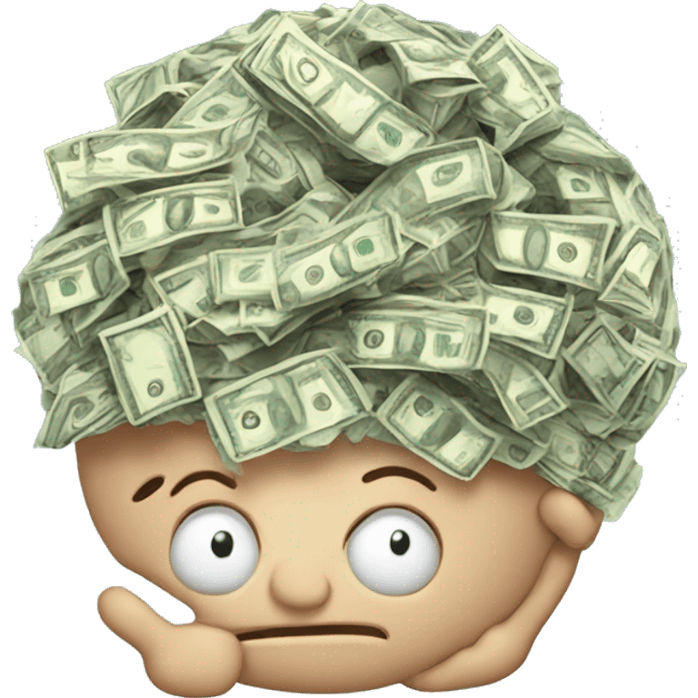 brain filled with money emoji