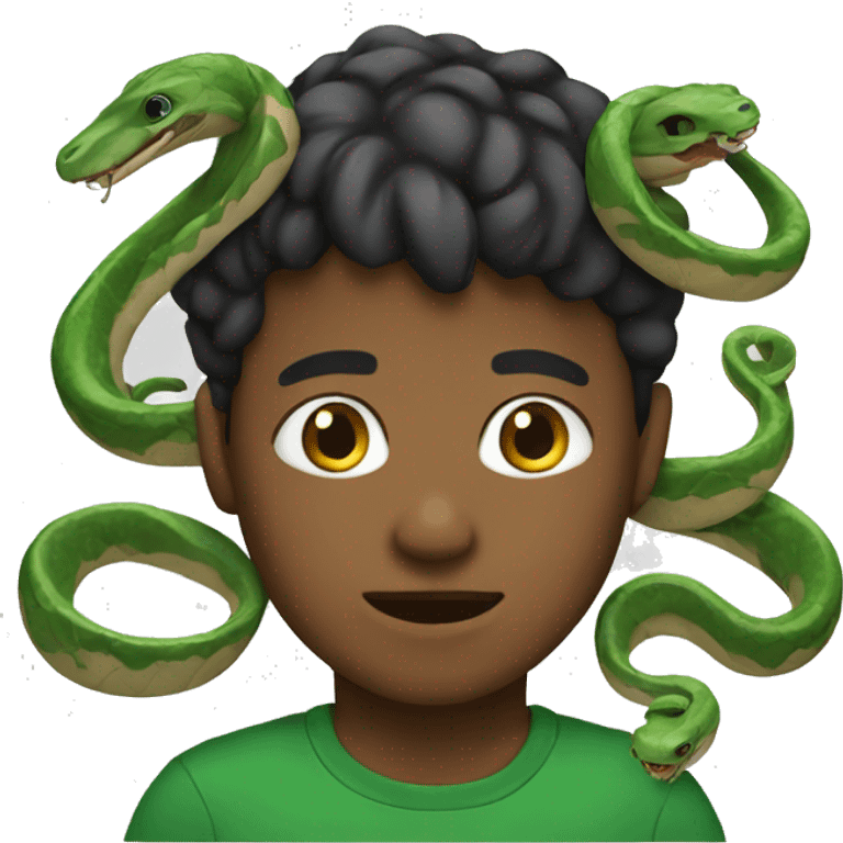 Boy with snakes in head emoji